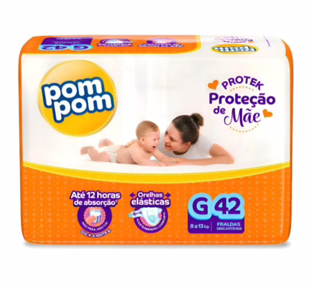 Fralda Pom Pom Protek G 42 unidades