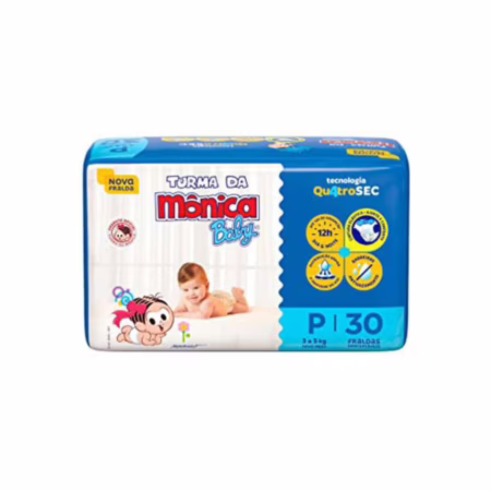 Fralda Turma da Mônica Baby Jumbo P 30 Unidades