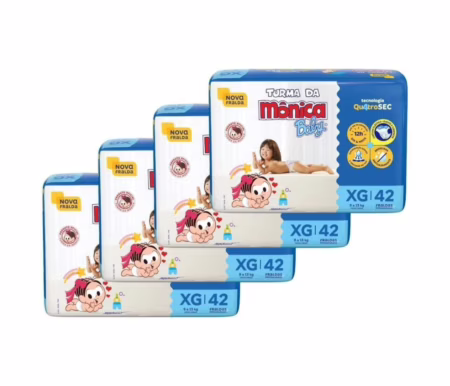 Fralda Turma da Mônica Tamanho XG 168 unidade