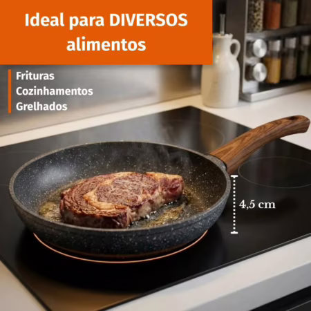 Frigideira De Indução Cerâmica Não Gruda Antiaderente Frita Sem Óleo Grande Fogão A Gás Indução Cooktop Elétrico Panela 20cm Preta Pítia