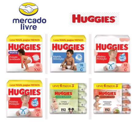 Huggies com 20% off do cupom no Mercado Livre!