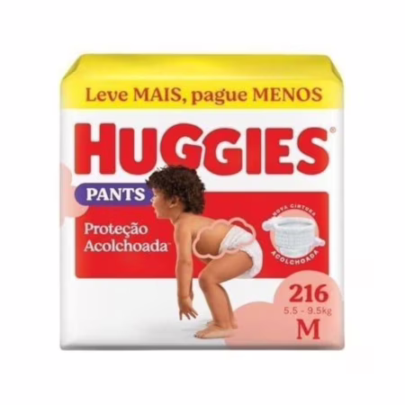 Huggies Fralda Pants Descartável Proteção Acolchoada M - 216 fraldas