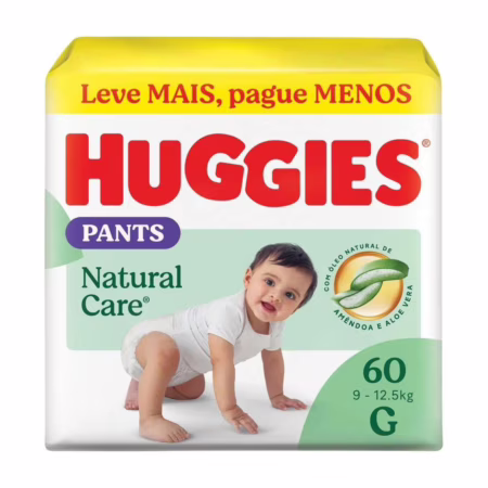 Huggies Natural Care Grande (G) Fralda Premium Roupinha Natural