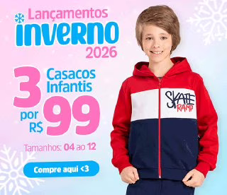 Inverno 2026: Casacos infantis Moletom 3 por R$ 99 | 4 por R$ 129 😱❄️