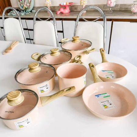 Jogo De Panelas Em Cerâmica 10 Peças Antiaderentes Indução Style Cook Mimo Style Quartz
