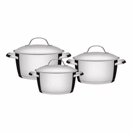🚨 Jogo De Panelas Tramontina Inox Fundo Triplo Allegra 3 Pç