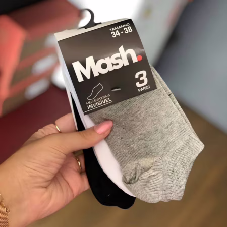 Kit 10 Pares Meias Mash Invisível Esportiva Algodão Original