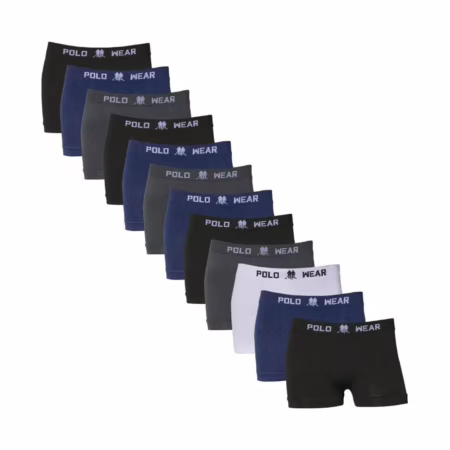 Kit 12 Cuecas Boxer Microfibra Polo Wear (Tam. 3 ao 14)