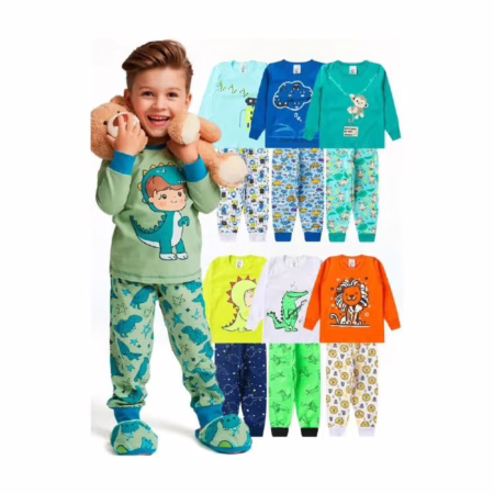 Kit 3 Conjuntos de Pijama (Tam 1 ao 8)