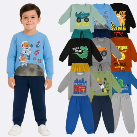 Kit 4 Peças Conjunto Infantil Menino Inverno Moletom Frio