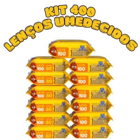 Kit 400 Toalhas Umedecidas Chameguinho Baby Lenço Umedecido