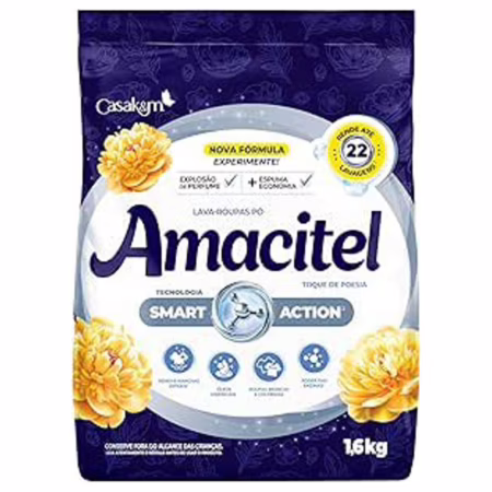 Lava Roupas em Pó Amacitel Toque de Poesia, 1,6kg