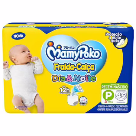 MamyPoko Fralda-Calça Dia & Noite P 46 Unidades