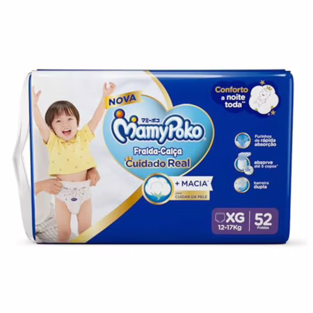 MamyPoko Fralda-Calça Premium Seca Xg 52 Unidades