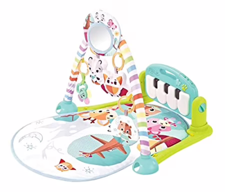 Maxibaby Tapete de Atividades com Piano Musical e Bluetooth Pastime 2.0 com Arco de Brinquedos Interativos, Desenhos e Formas em Cores Vibrantes, Azul