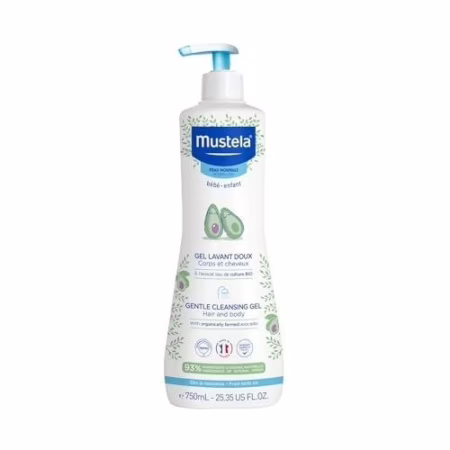 🛍️Mustela Gel Lavante Suave 750ml - Sabonete Líquido Corpo e Cabelo Infantil - 93% de Ingredientes de Origem Natural - Seguro Desde o Nascimento