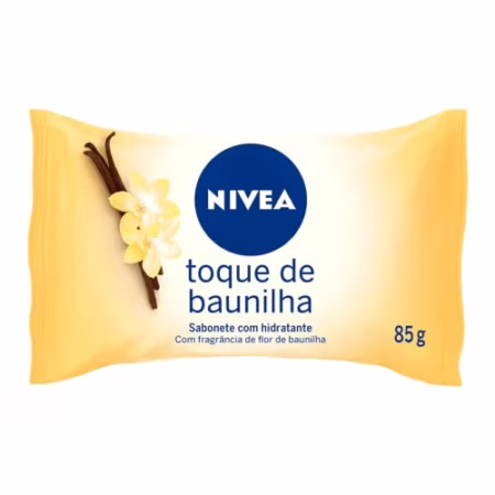 NIVEA Sabonete em Barra Toque de Baunilha 85g, Limpeza Suave, Banho, Pele Macia e Hidratada, Ativos Hidratantes, Uso Diário, Todas as Peles