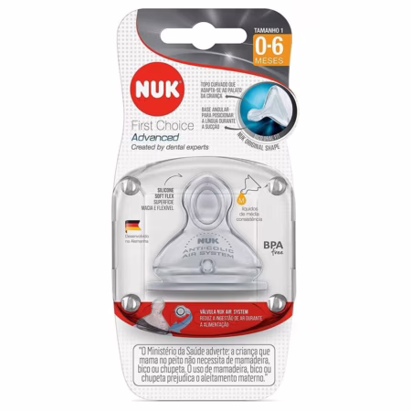 NUK Bico Fc Advanced Silicone Liq. Média Consistência S1 - Tam 1 (0-6 Meses) - Tam M