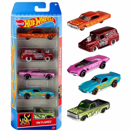 Pacote 5 Carros Sortidos, Hot Wheels, Mattel, Multicor - não é possível escolher as cores