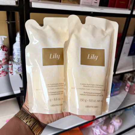 Refil Creme Acetinado Hidratante Corporal Para Pele Lily 250g