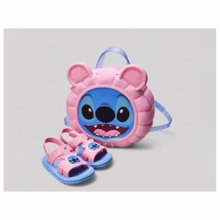 Sandália Grendene Kids Disney Puff Bag Kit-23224 Azul/rosa Liso 22 Br