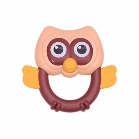 🛍️Zippy Toys, Mordedor Bebê Macio com Textura Suave e Formato Divertido para Crianças de Até 36 Meses, Coruja