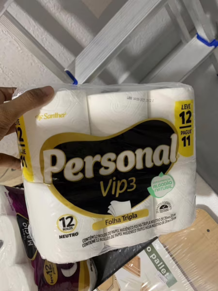 12 un. Papel Higiênico Personal Vip Folha Tripla