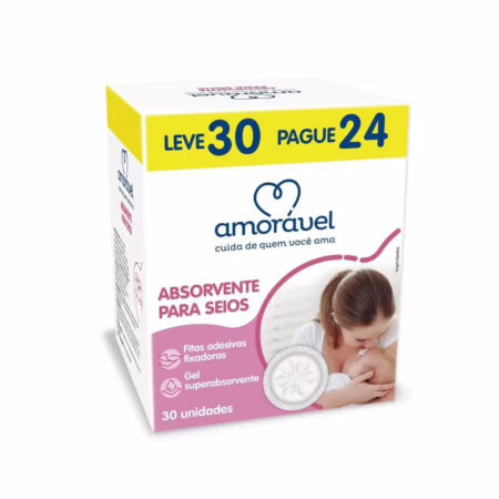 Absorvente Para Seios Amorável 30 Unidades