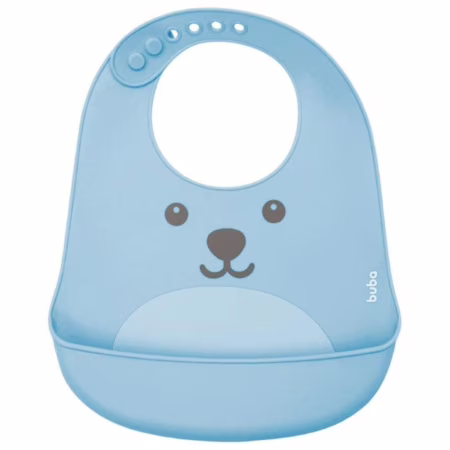 Babador de Silicone Buba Gumy Com Pega Migalhas - Azul