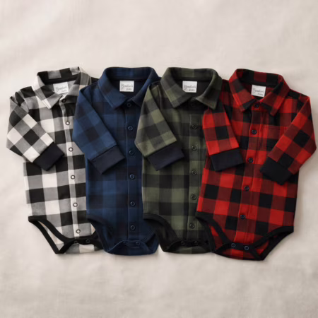 Body Camisa Flanelado Xadrez P M G 0-9 Meses Manga Longa Menino Mesversario Roupa Bebê