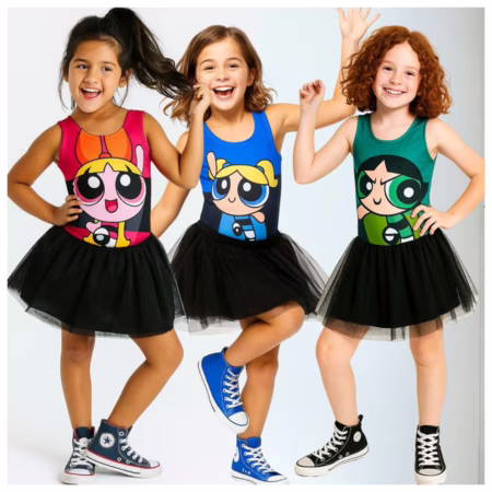 Body Collant Infantil Meninas Superpoderosas para o Carnaval