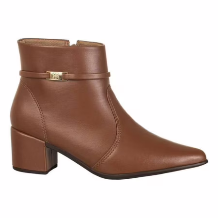 Bota Bico Fino Cano Curto Salto Médio Elegante