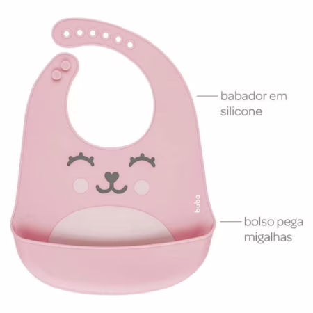 Buba Babador De Silicone - Pega Migalhas Gumy - Rosa