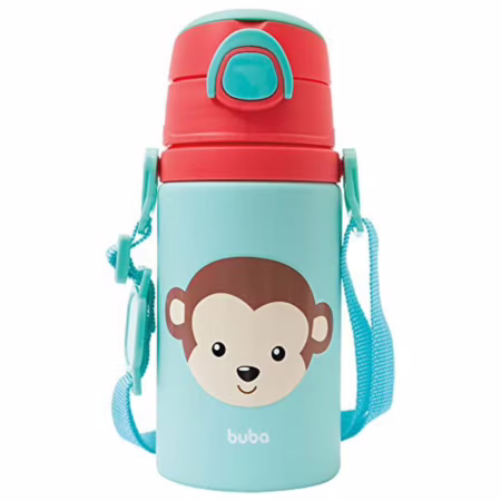 Buba Garrafinha De Aluminio Animal Fun Macaco Colorido