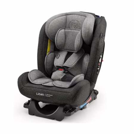 Cadeira para Auto 0-36Kg Isofix Litet All Stages Fix 2.0 Preta e Cinza - BB452