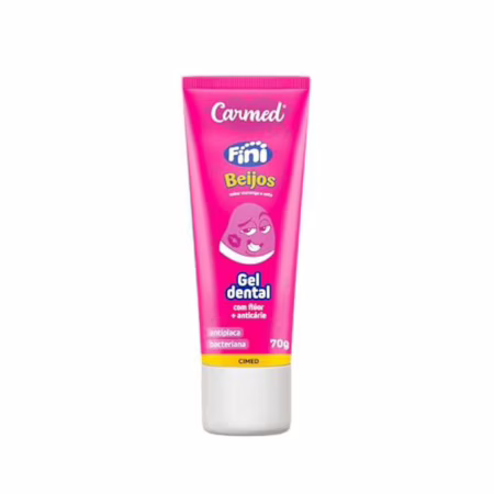 Carmed Fini Beijos Gel Dental com Flúor Sabor Morango e Nata 70g