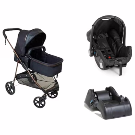 Carrinho Napoli + Bebê Conforto + Base Galzerano