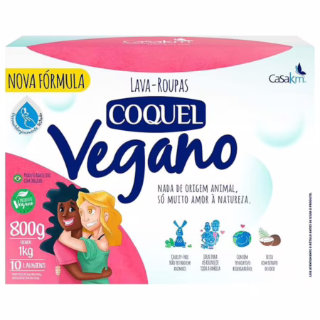 Casa Km Lava Roupas Em Pó Coquel Vegano 800Gr