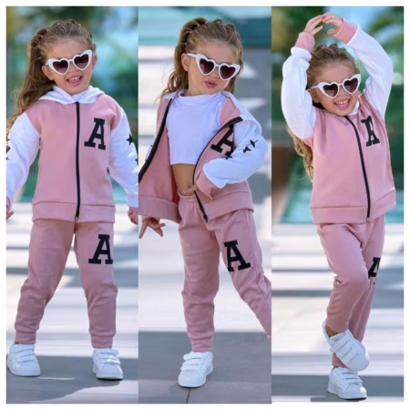 Conjunto Infantil De Moletom feminino Quentinho kit com 2 peças