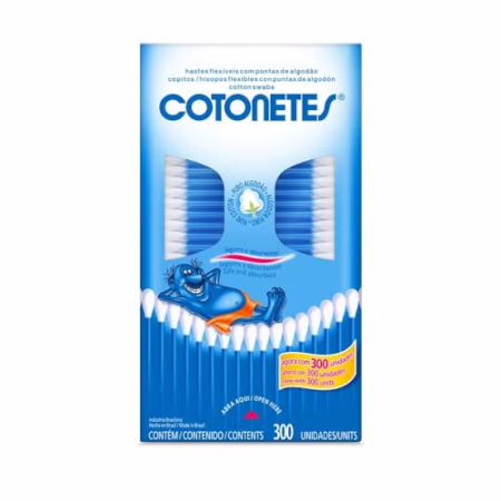 Cotonetes Hastes Flexíveis,300un