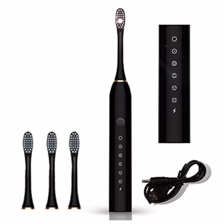 Escova de dentes elétrica sônica recarregável, ideal para adultos e crianças, 6 modos opcionais IPX7 USB Escova de dentes ultrassônica elétrica de carregamento rápido com temporizador integrado de 2