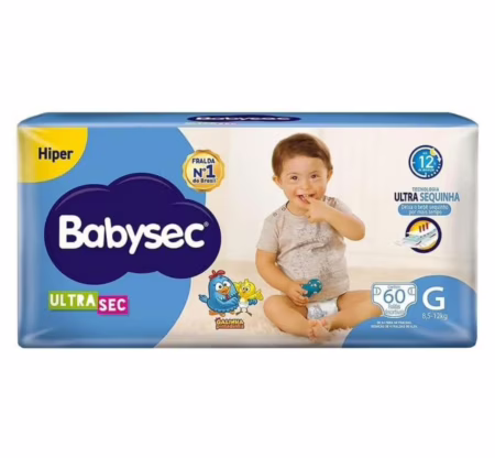 Fralda Babysec Ultra Sec G 60 Unidades
