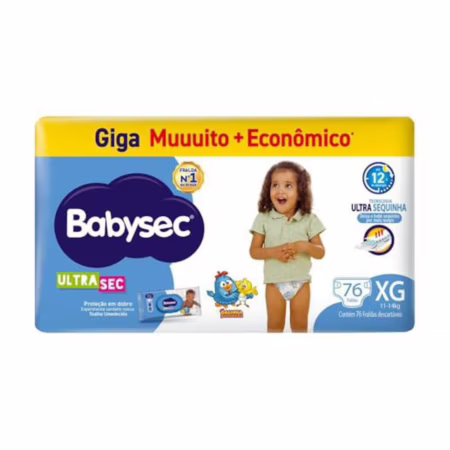 Fralda Babysec Ultrasec Giga XG 76 Unidades