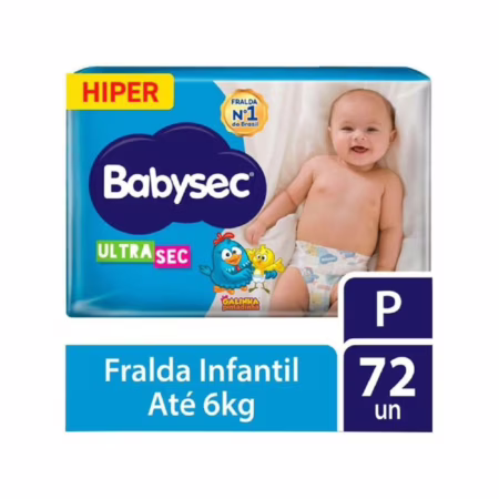 Fralda Babysec Ultrasec P 72 unidades