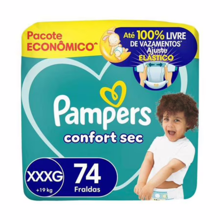 Fralda Descartável Pampers Confort Sec XXXG 74 Unidades