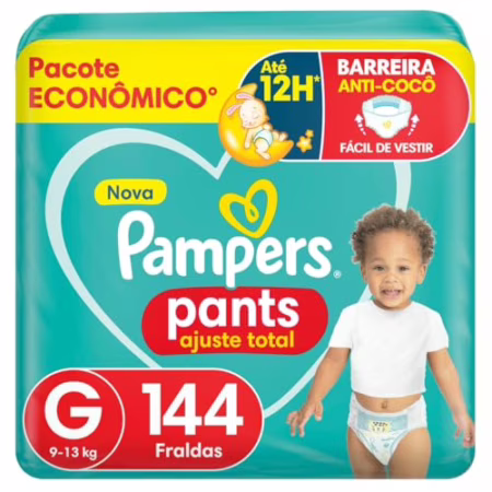 Fralda Descartável Pampers Pants Ajuste Total Tamanho G, 144 Unidades