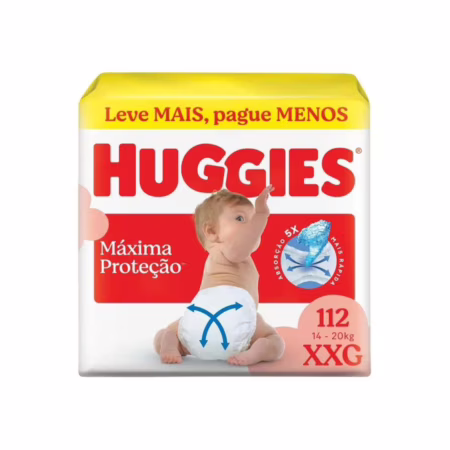 Fralda Huggies Máxima Proteção XXG 112 Unidades