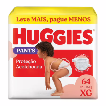 Fralda Huggies Supreme Care Roupinha XG com 64