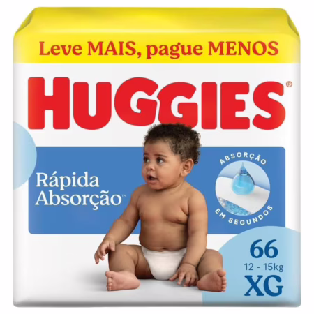 Fralda Huggies Tripla Proteção XG com 66
