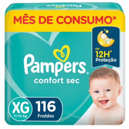 Fralda Pampers Confort Sec XG 116 Un